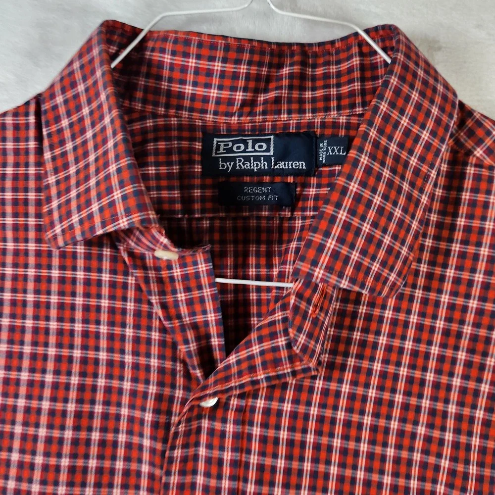 Polo‎ Ralph Lauren Regent Custom Fit Red Plaid Long Sleeve Shirt XXL